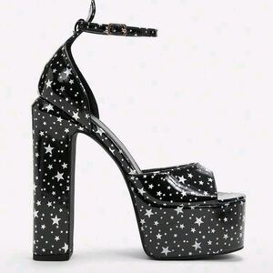 Starry Black Platform Heels